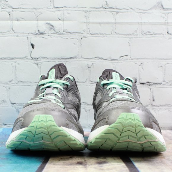 Saucony Versafoam Cohesion 12 Gray Leather Mesh Running Shoes Size 9.5 - Picture 4 of 9